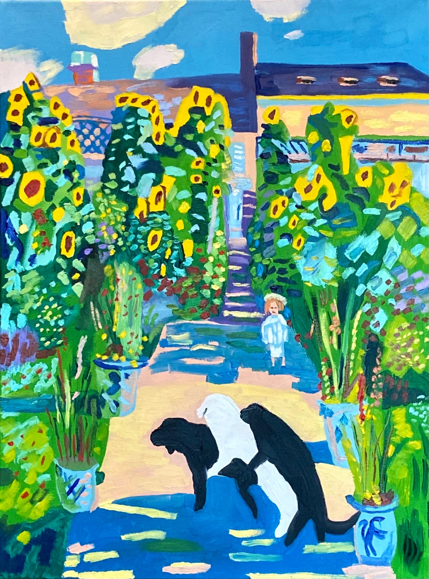 3 Dogs in The Artist’s Garden at Vétheuil