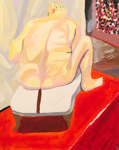 Back View of Nude Man with Shit Smear (After Lucian Freud’s "Naked Man Back View")
