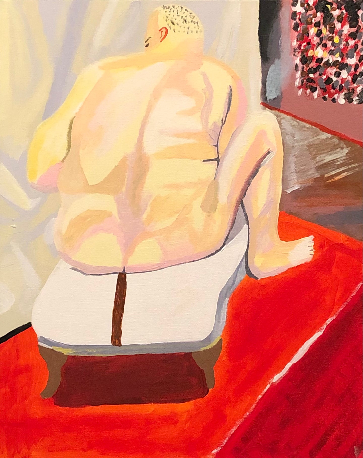 Back View of Nude Man with Shit Smear (After Lucian Freud’s 