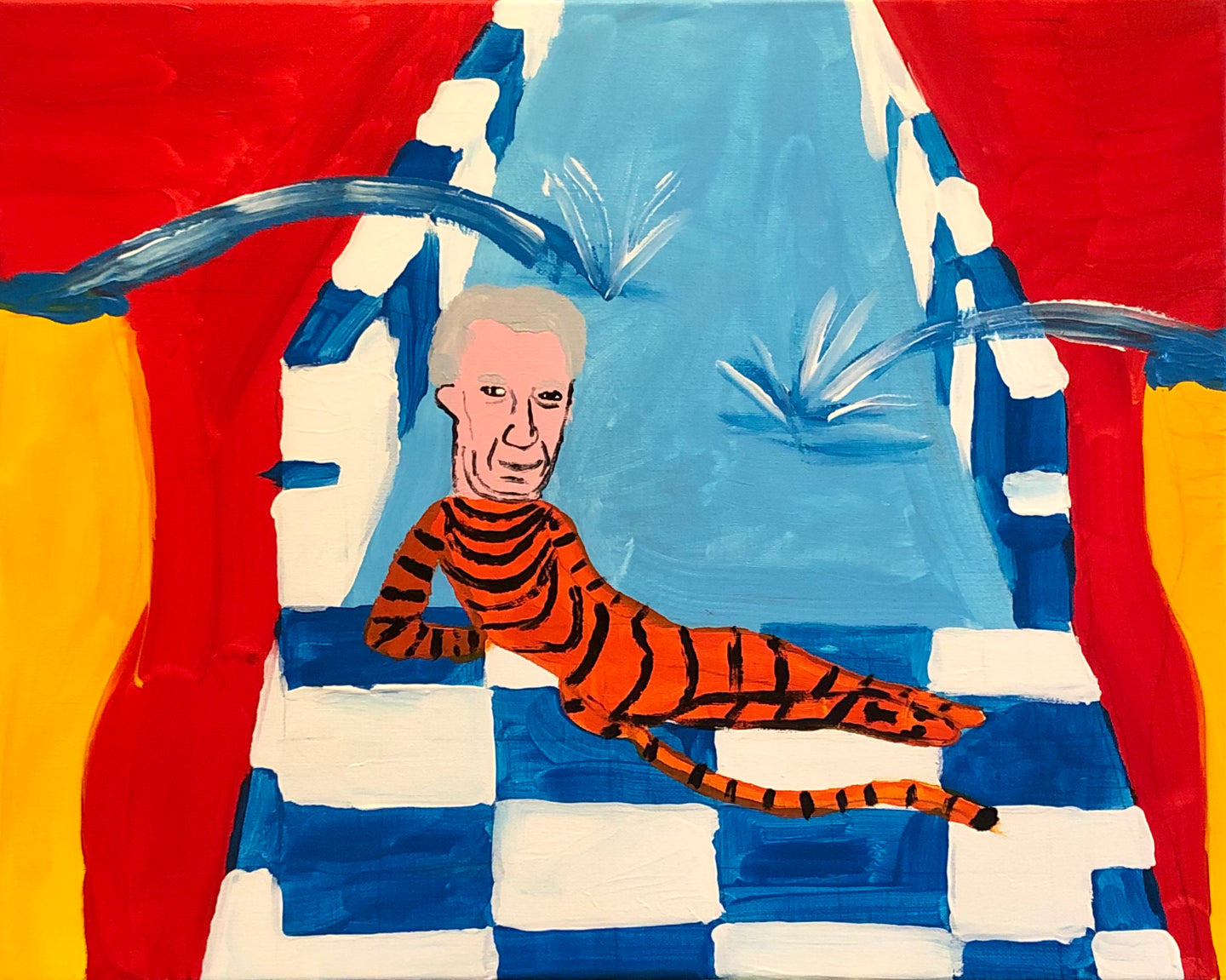 Jeffrey Epstein as Cat Lady by Pool (After 