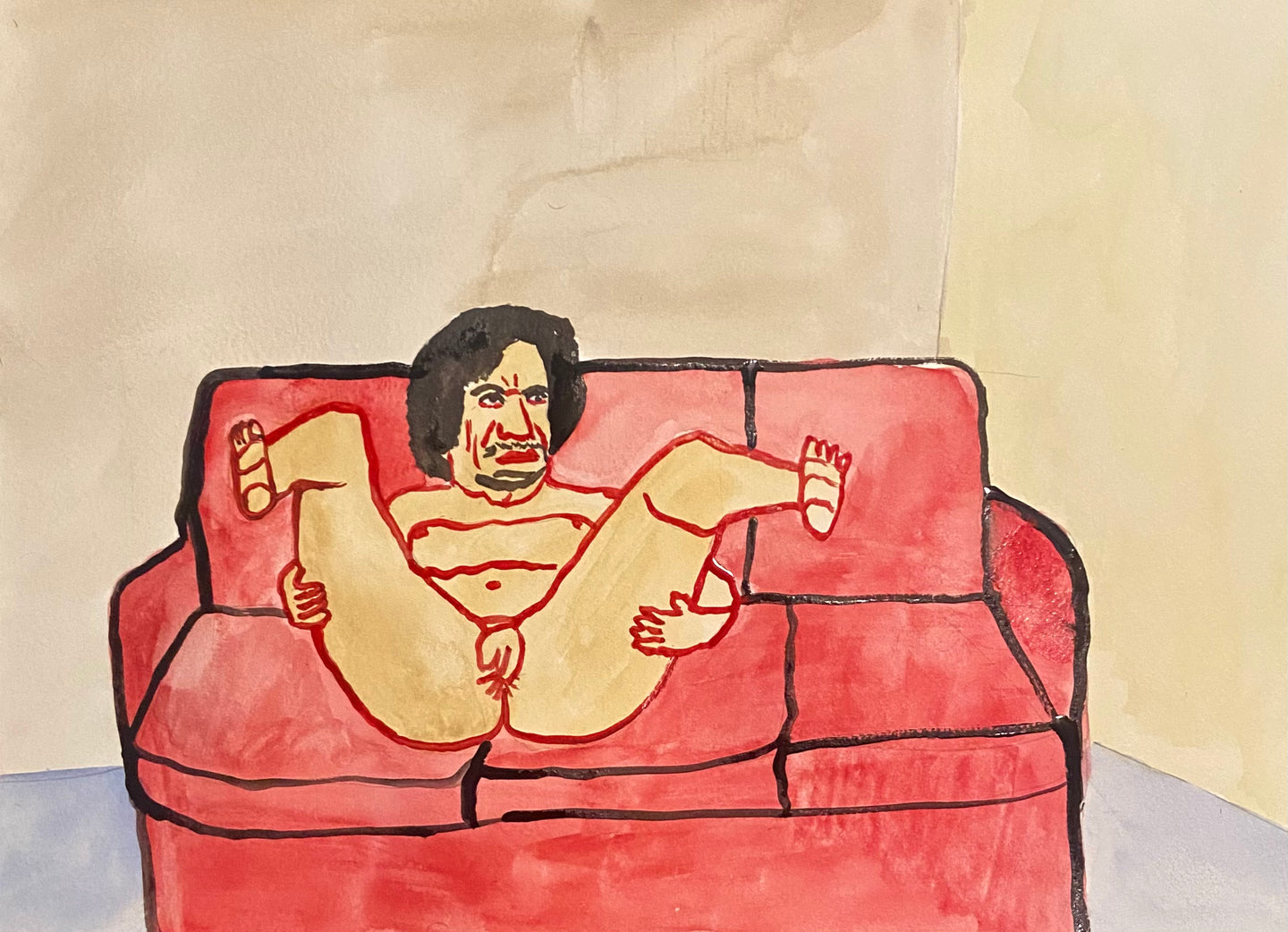 Muammar Gaddafi on Couch