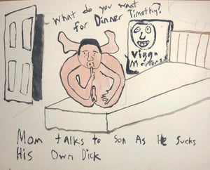 Mom Talks to Son as He Sucks Own Dick